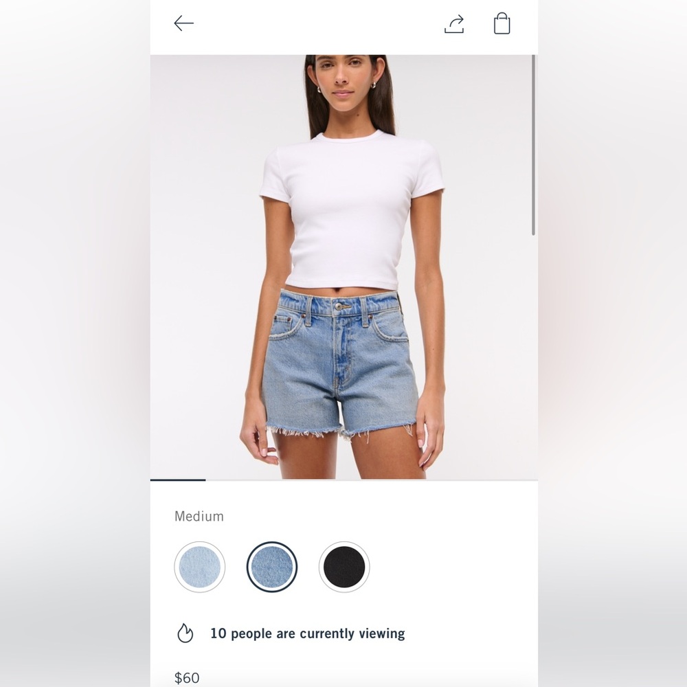 Abercrombie High Rise 90s Cutoff Jean Shorts